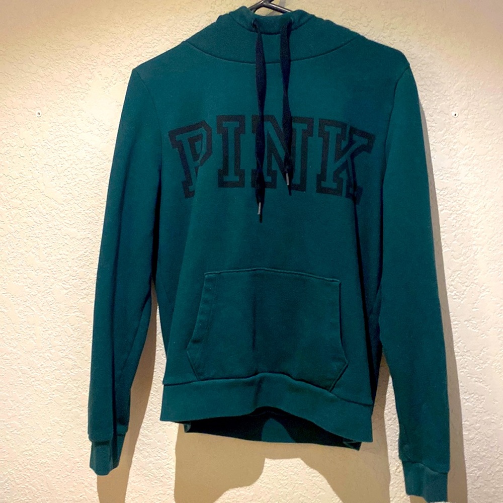 Victorias Secret PINK Dark green hoodie. Size M.